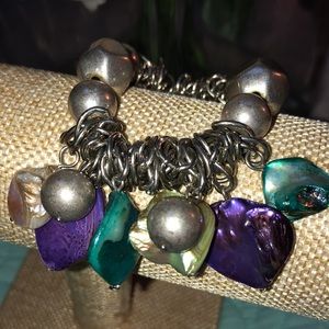 🌺SILVER AND STONE BAUBLE STRETCH BRACELET